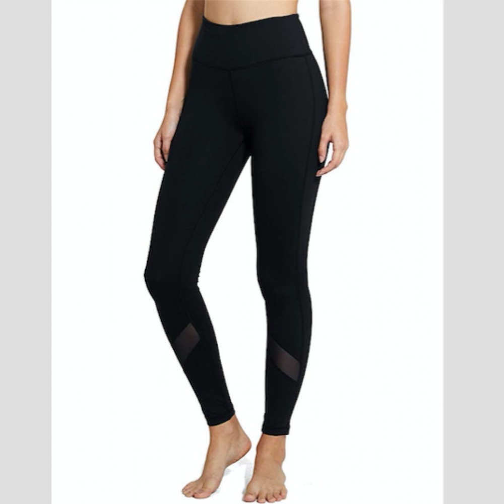 Baleaf mesh black stretchy leggings for yoga workout athleisure